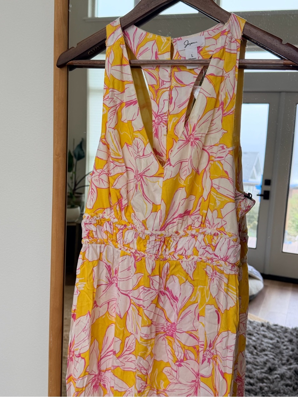 Japna Yellow & Pink Floral Racerback Maxi Sundress - Picture 3 of 4